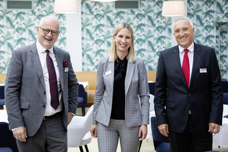 Portrait Mag. Erich Wegscheider, Elisabeth Rogy, MSc, Prim. Dr. Thomas Schartelmüller